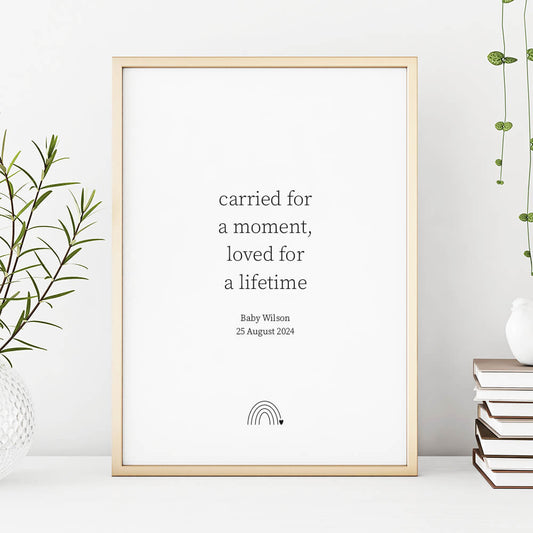 Carried for a moment Baby loss memory print NZ